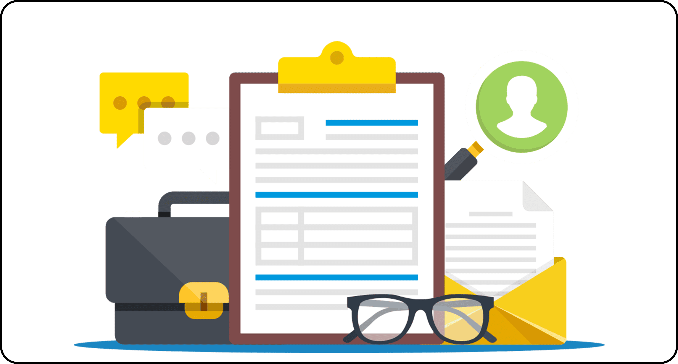 notepad with briefcase specs and lens